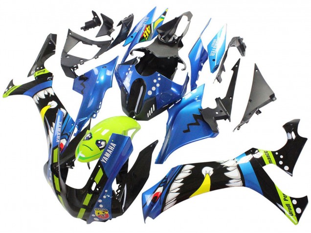 Mejores Carenados Moto Yamaha YZF 1000 R1 2020-2025 - Azul Verde Negro Tiburón