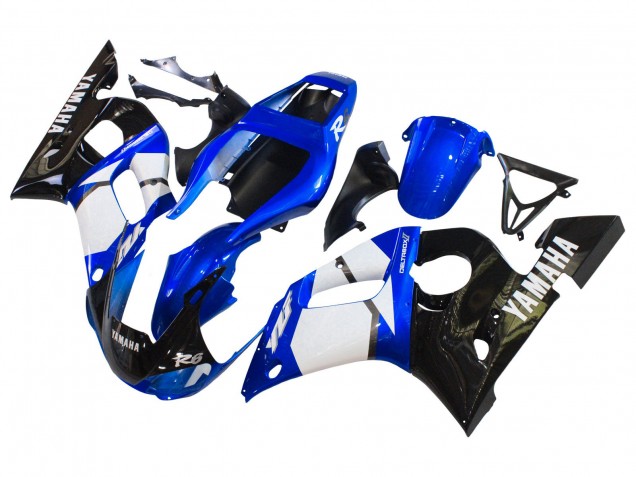Mejores Carenados Moto Yamaha YZF 600 R6 1998-2002 - Blanco Azul Negro Brillante