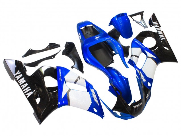 Mejores Carenados Moto Yamaha YZF 600 R6 1998-2002 - Blanco Azul Negro Brillante