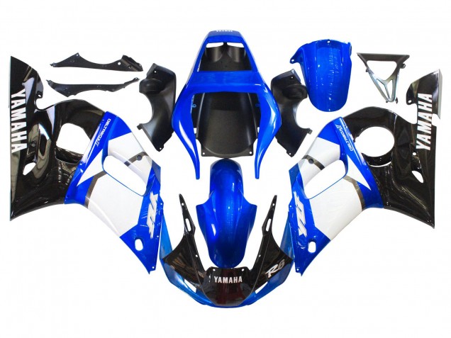 Mejores Carenados Moto Yamaha YZF 600 R6 1998-2002 - Blanco Azul Negro Brillante