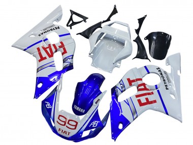 Mejores Carenados Moto Yamaha YZF 600 R6 1998-2002 - Blanco Azul Rojo Fiat 99