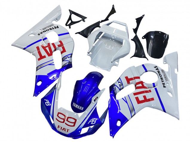 Mejores Carenados Moto Yamaha YZF 600 R6 1998-2002 - Blanco Azul Rojo Fiat 99
