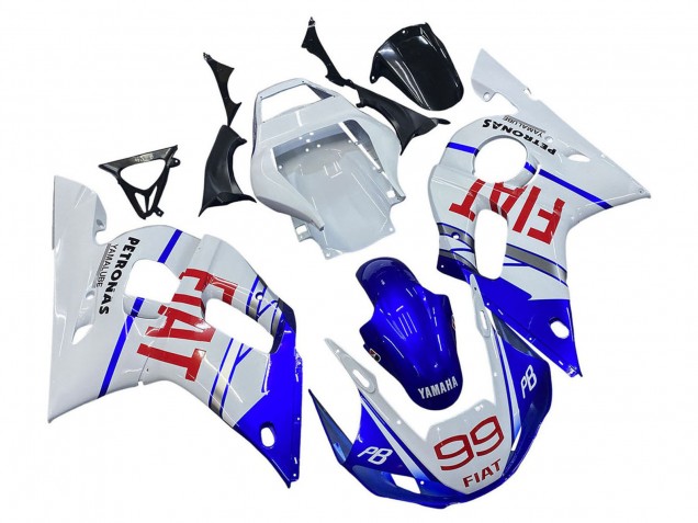 Mejores Carenados Moto Yamaha YZF 600 R6 1998-2002 - Blanco Azul Rojo Fiat 99