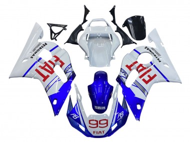Mejores Carenados Moto Yamaha YZF 600 R6 1998-2002 - Blanco Azul Rojo Fiat 99