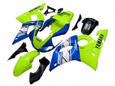 Mejores Carenados Moto Yamaha YZF 600 R6 1998-2002 - Neon Verde Azul Blanco Champions