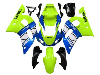 Mejores Carenados Moto Yamaha YZF 600 R6 1998-2002 - Neon Verde Azul Blanco Champions