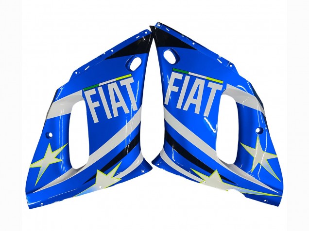 Mejores Carenados Moto Yamaha YZF 600 R6 1998-2002 - Blanco Azul Neon Amarillo Fiat Motul Michelin