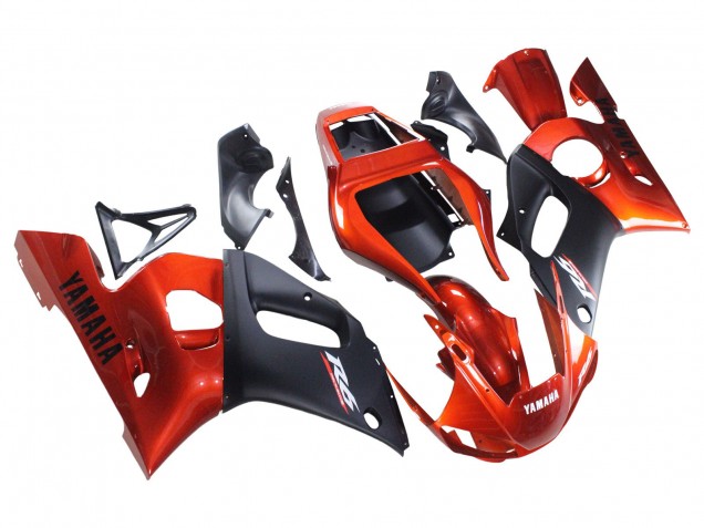 Mejores Carenados Moto Yamaha YZF 600 R6 1998-2002 - Naranja Negro Mate