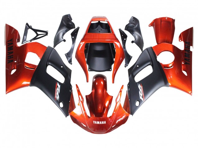 Mejores Carenados Moto Yamaha YZF 600 R6 1998-2002 - Naranja Negro Mate