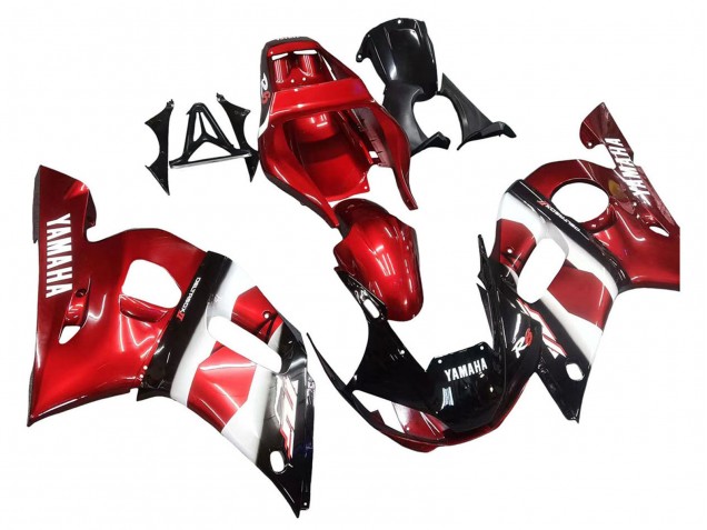 Mejores Carenados Moto Yamaha YZF 600 R6 1998-2002 - Rojo Blanco Negro Brillante
