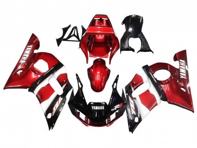 Mejores Carenados Moto Yamaha YZF 600 R6 1998-2002 - Rojo Blanco Negro Brillante