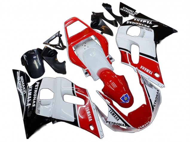 Mejores Carenados Moto Yamaha YZF 600 R6 1998-2002 - Blanco Rojo Negro Petronas Yamalube 50th