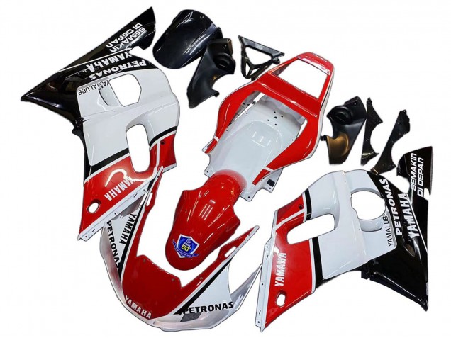 Mejores Carenados Moto Yamaha YZF 600 R6 1998-2002 - Blanco Rojo Negro Petronas Yamalube 50th
