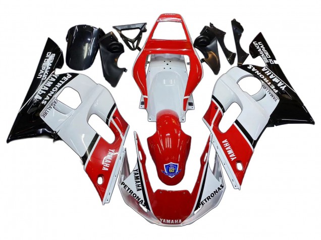 Mejores Carenados Moto Yamaha YZF 600 R6 1998-2002 - Blanco Rojo Negro Petronas Yamalube 50th