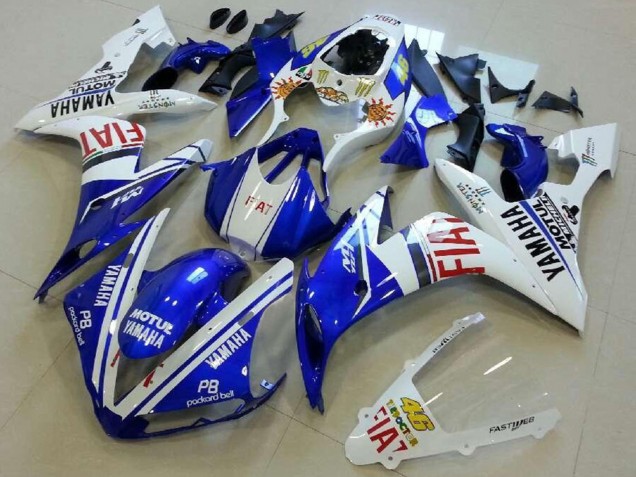 Mejores Carenados Moto Yamaha YZF R1 2004-2006 - Blanco Azul Rojo Fiat