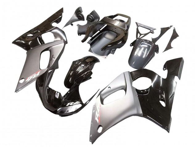 Mejores Carenados Moto Yamaha YZF 600 R6 1998-2002 - Plata Negro Brillante