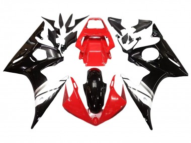 Mejores Carenados Moto Yamaha YZF R6S 2006-2009 - Rojo Blanco Negro Brillante