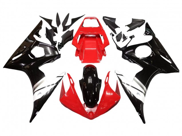 Mejores Carenados Moto Yamaha YZF R6S 2006-2009 - Rojo Blanco Negro Brillante