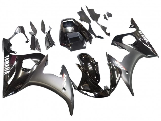 Mejores Carenados Moto Yamaha YZF R6 2003-2004 - Negro Brillante Negro Mate Blanco Calcomanías