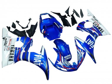 Mejores Carenados Moto Yamaha YZF R6S 2006-2009 - Blanco Azul Fiat Motul Kastinee
