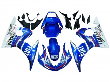 Mejores Carenados Moto Yamaha YZF R6S 2006-2009 - Blanco Azul Fiat Motul Kastinee