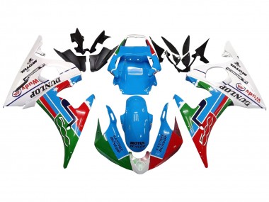 Mejores Carenados Moto Yamaha YZF R6S 2006-2009 - Blanco Azul Verde Rojo Kastinee Dunlop Motul