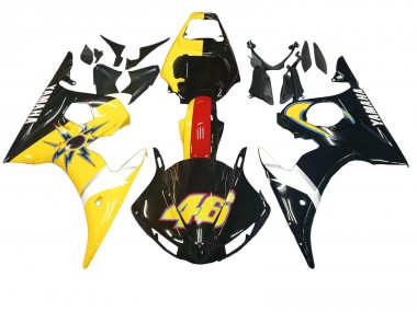 Mejores Carenados Moto Yamaha YZF R6S 2006-2009 - Amarillo Rojo Negro Brillante 46