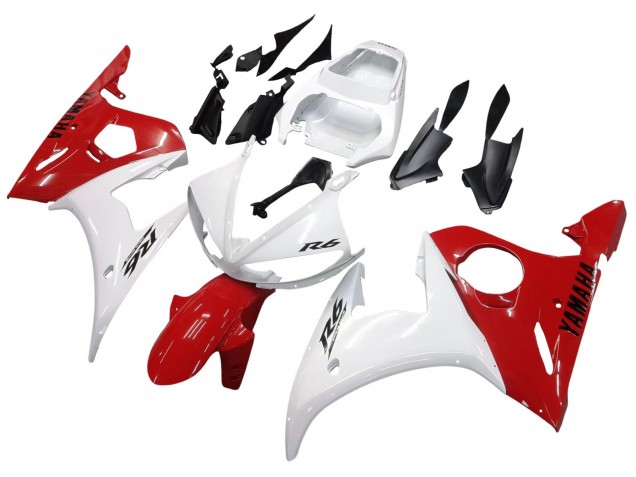 Mejores Carenados Moto Yamaha YZF R6S 2006-2009 - Blanco Rojo