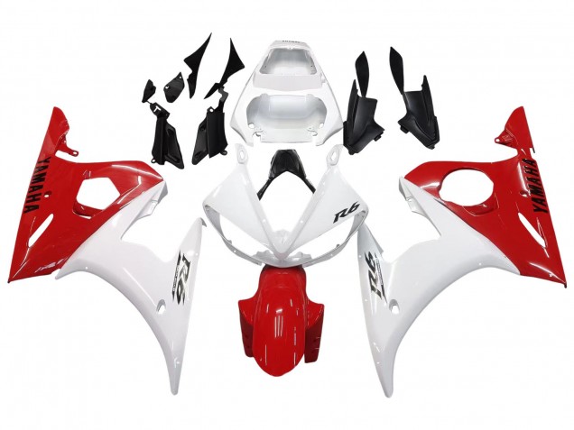 Mejores Carenados Moto Yamaha YZF R6S 2006-2009 - Blanco Rojo