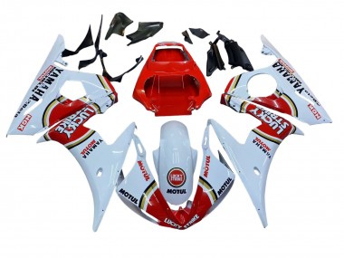 Mejores Carenados Moto Yamaha YZF R6S 2006-2009 - Blanco Rojo Lucky Strike Motul