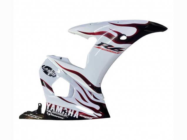 Mejores Carenados Moto Yamaha YZF R6S 2006-2009 - Blanco Dark Negro Llama