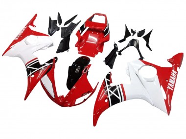 Mejores Carenado Moto Yamaha YZF R6S 2006-2009 - Blanco Rojo Negro Brillante