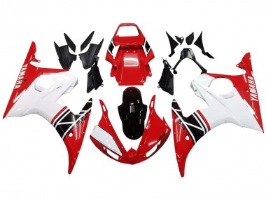 Mejores Carenado Moto Yamaha YZF R6S 2006-2009 - Blanco Rojo Negro Brillante