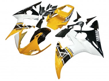Mejores Carenados Moto Yamaha YZF R6S 2006-2009 - Amarillo Blanco Negro Brillante