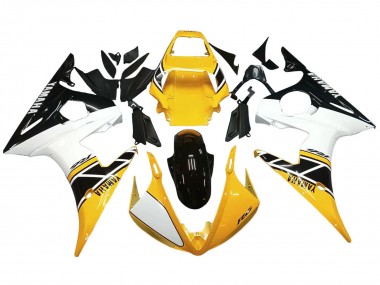 Mejores Carenados Moto Yamaha YZF R6S 2006-2009 - Amarillo Blanco Negro Brillante