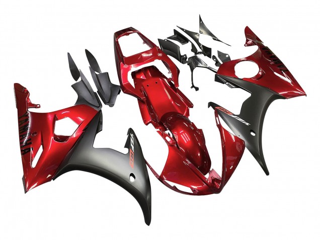Mejores Kits Carenado Moto Yamaha YZF R6S 2006-2009 - Rojo Negro Mate
