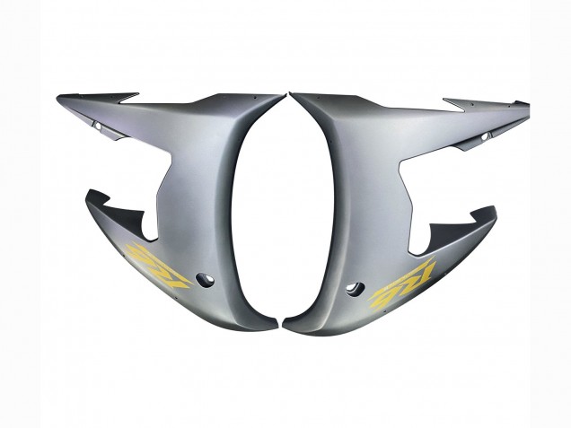 Mejores Carenados Moto Yamaha YZF R6S 2006-2009 - Gris Mate Negro Mate Oro Calcomanías