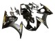 Mejores Carenados Moto Yamaha YZF R6S 2006-2009 - Negro Brillante Negro Mate Oro Calcomanías