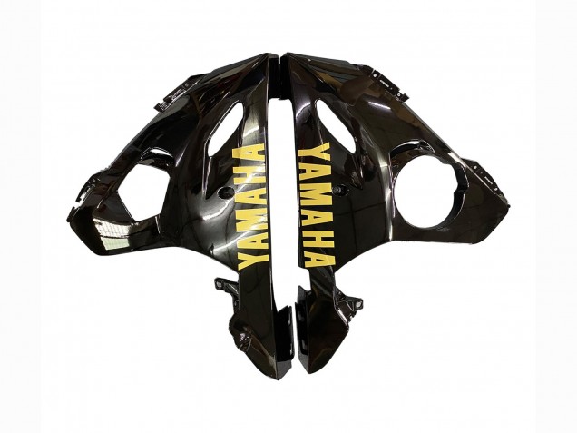 Mejores Carenados Moto Yamaha YZF R6S 2006-2009 - Negro Brillante Negro Mate Oro Calcomanías