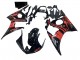 Mejores Carenado Moto Yamaha YZF R6S 2006-2009 - Negro Brillante Rojo