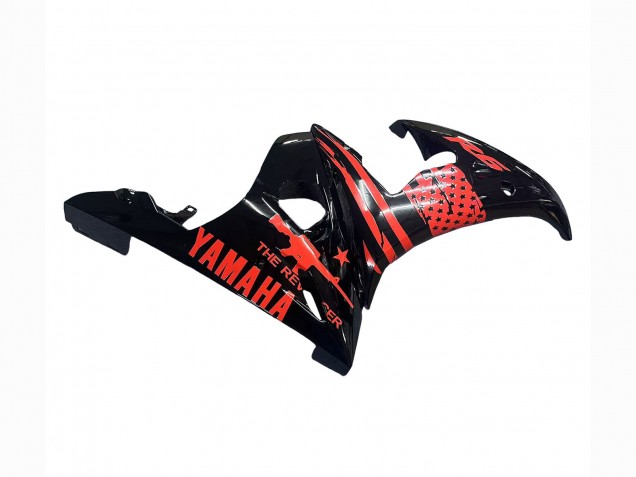 Mejores Carenado Moto Yamaha YZF R6S 2006-2009 - Negro Brillante Rojo