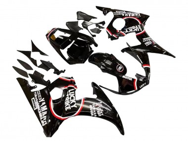 Mejores Carenados Moto Yamaha YZF R6S 2006-2009 - Negro Brillante Rojo Blanco Lucky Strike Motul