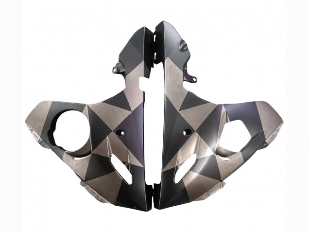 Mejores Carenados Moto Yamaha YZF R6S 2006-2009 - Gris Negro Mate Geométrico