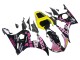 Mejores Carenados Moto Yamaha YZF R6S 2006-2009 - Amarillo Rosa Negro Brillante Rossi Repsol 46