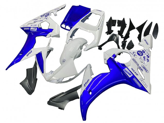 Mejores Carenados Moto Yamaha YZF R6 2003-2004 - Blanco Azul GYTR