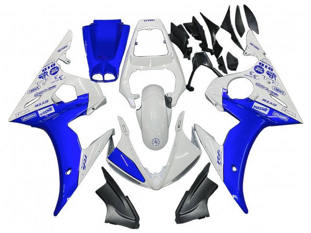 Mejores Carenados Moto Yamaha YZF R6S 2006-2009 - Blanco Azul GYTR