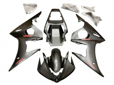Mejores Carenados Moto Yamaha YZF R6S 2006-2009 - Negro Mate Rojo Calcomanías