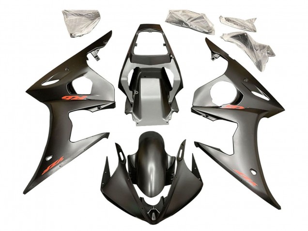 Mejores Carenados Moto Yamaha YZF R6S 2006-2009 - Negro Mate Rojo Calcomanías