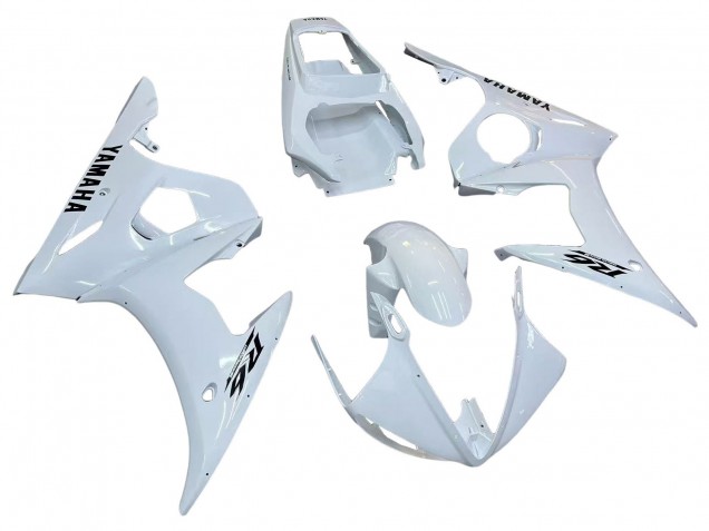 Mejores Carenados Moto Yamaha YZF R6S 2006-2009 - Blanco Negro Calcomanías