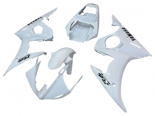 Mejores Carenados Moto Yamaha YZF R6S 2006-2009 - Blanco Negro Calcomanías